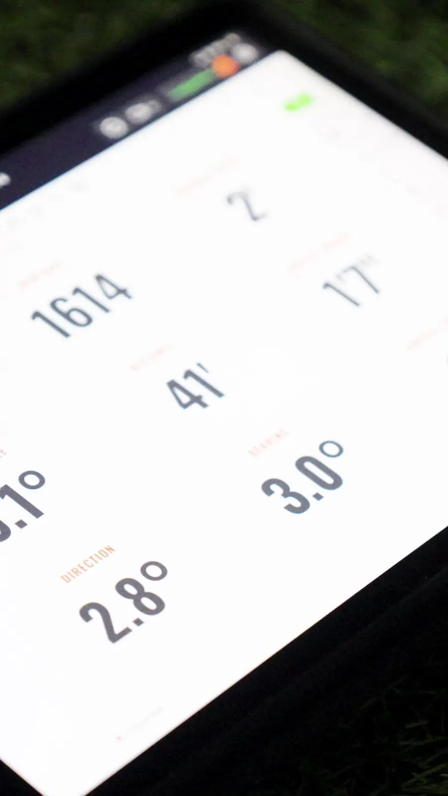 TrackMan data on a tablet